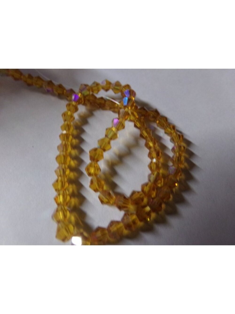 1 Strand Dark Orange/Brown AB Color Plated Bicone Glass Beads